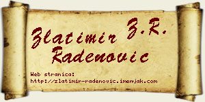 Zlatimir Radenović vizit kartica